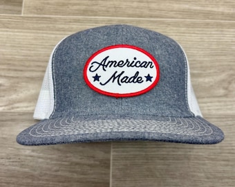 American Made on Chambray / Denim Meshback Trucker Hat