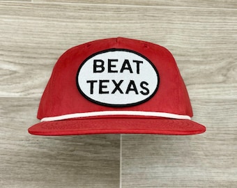 Beat Texas Patch on Retro Rope Hat