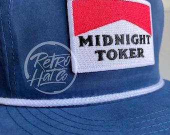 Midnight Toker Patch on Royal Blue Poly Retro Rope Hat