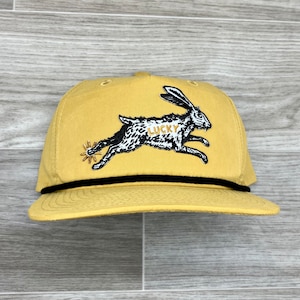 Lucky Rabbit Patch on Retro Rope Hat