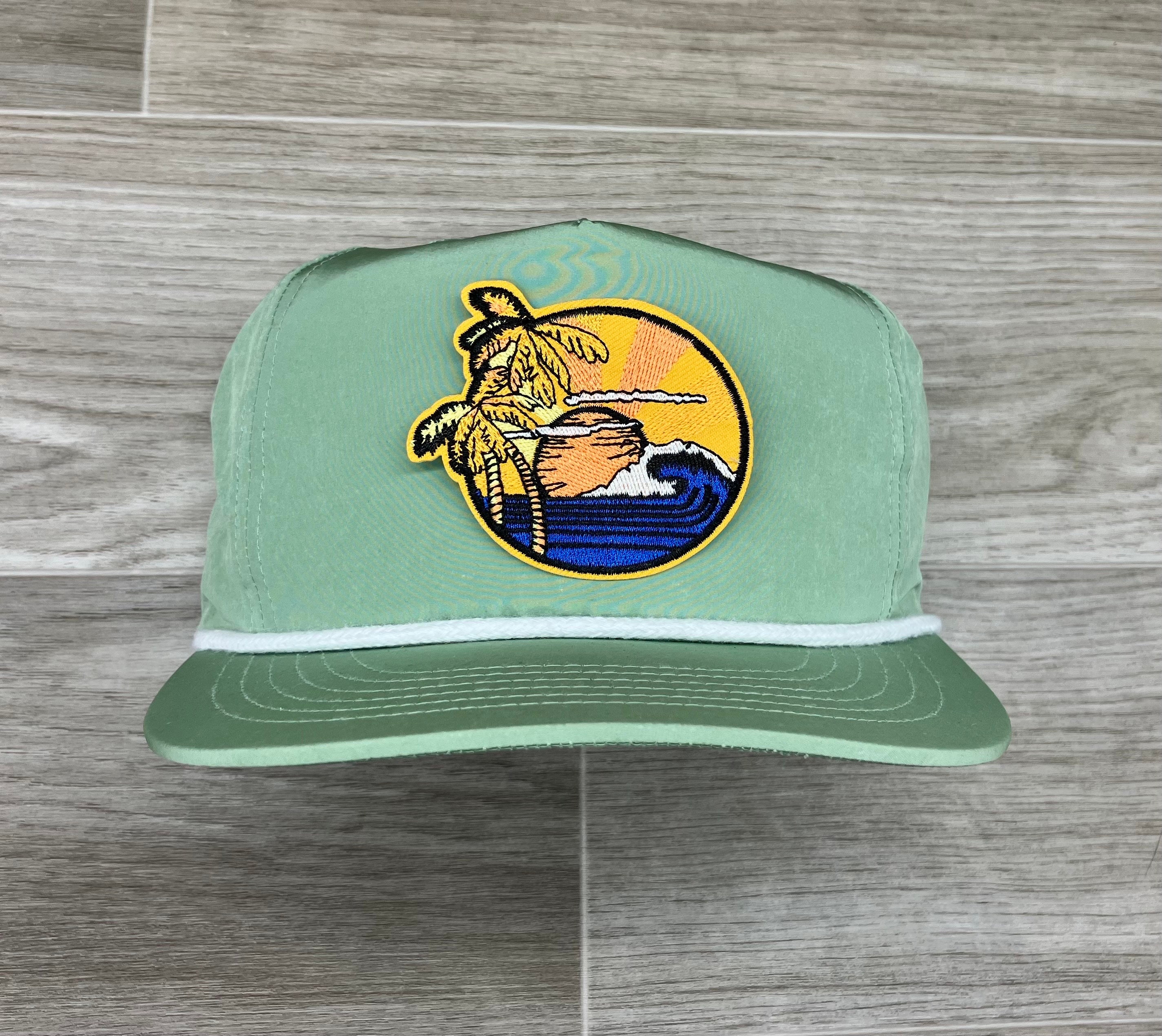 Chapeau de montagne en maille avec drapeau hawaïen, casquette souple