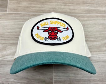 Bull Shippers Racing Team on 2-Tone Natural/Teal Retro Hat