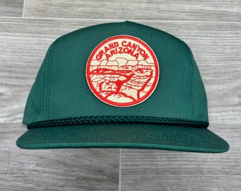 Grand Canyon (circle) Patch on Green Classic Rope Hat