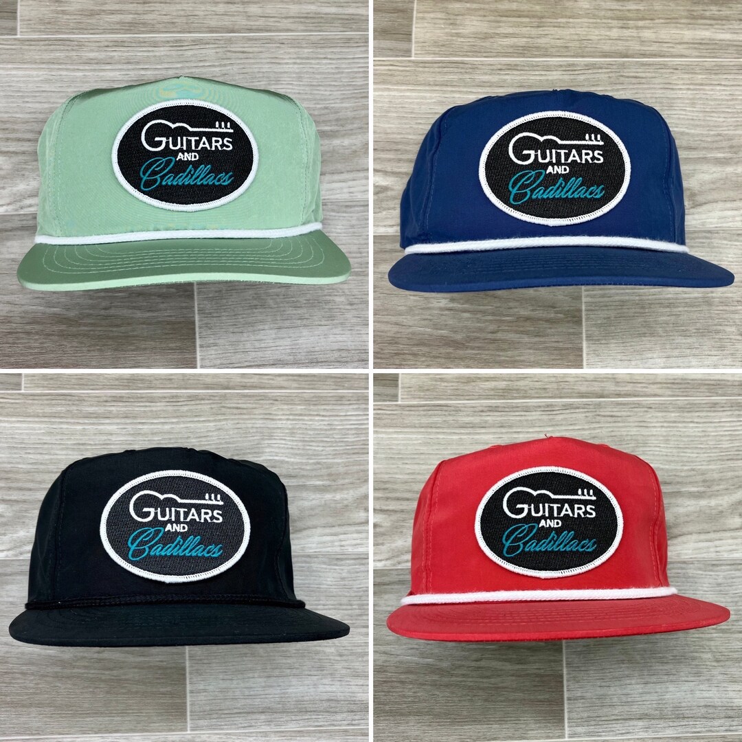 Guitars & Cadillacs oval on Retro Poly Rope Hat Etsy