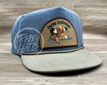 Retro Ducks Unlimited on Stonewashed Sky/Sand Retro Rope Hat