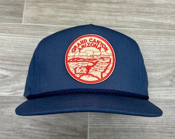 Grand Canyon (circle) Patch on Blue Classic Rope Hat