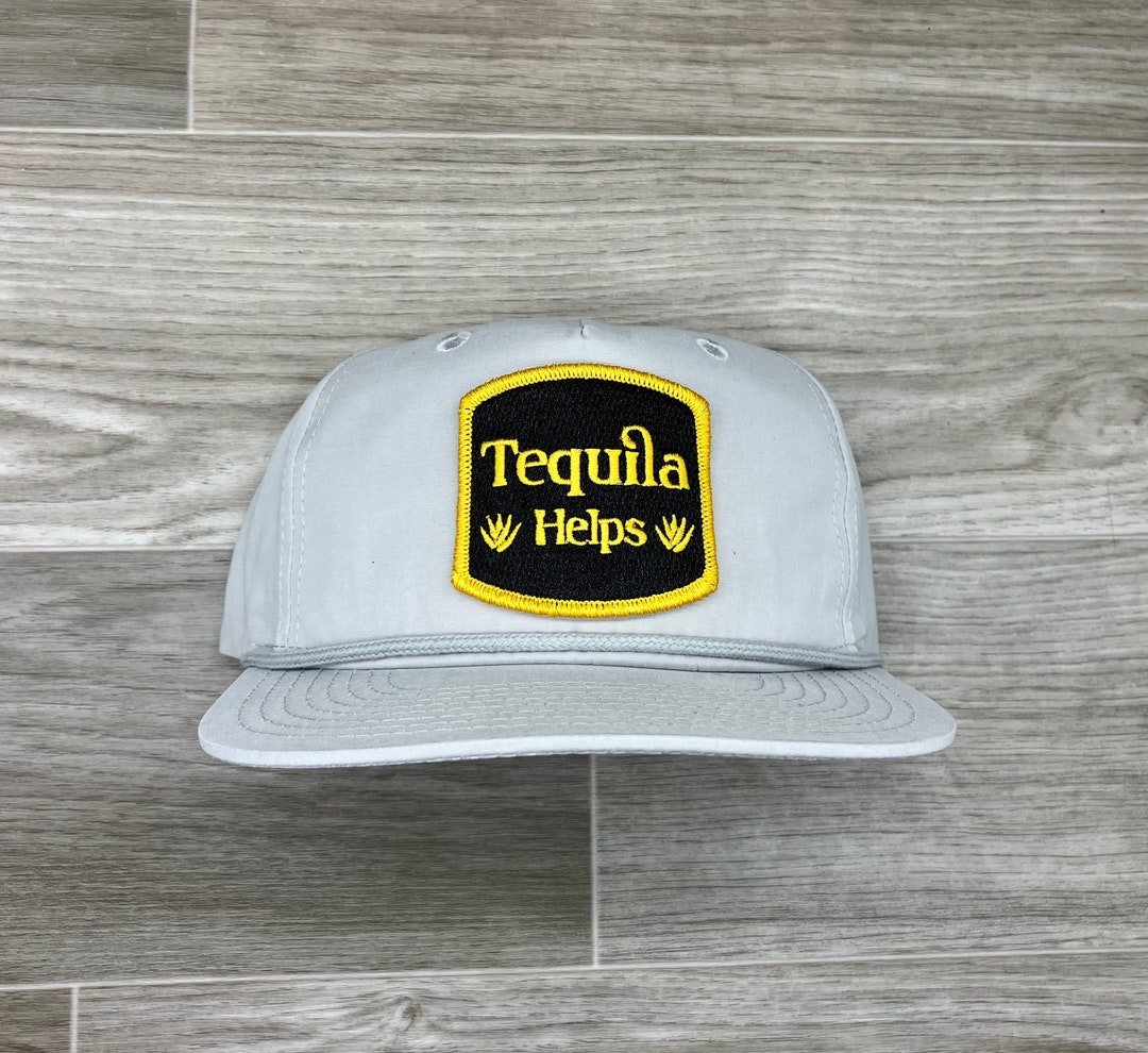 Tequila Helps Patch on Smoke Gray Retro Rope Hat Etsy