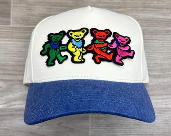 Grateful Dead Dancing Bears on 2-Tone Natural/Denim Retro Hat