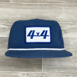 4x4 Off-road Patch on Blue Retro Poly Rope Hat