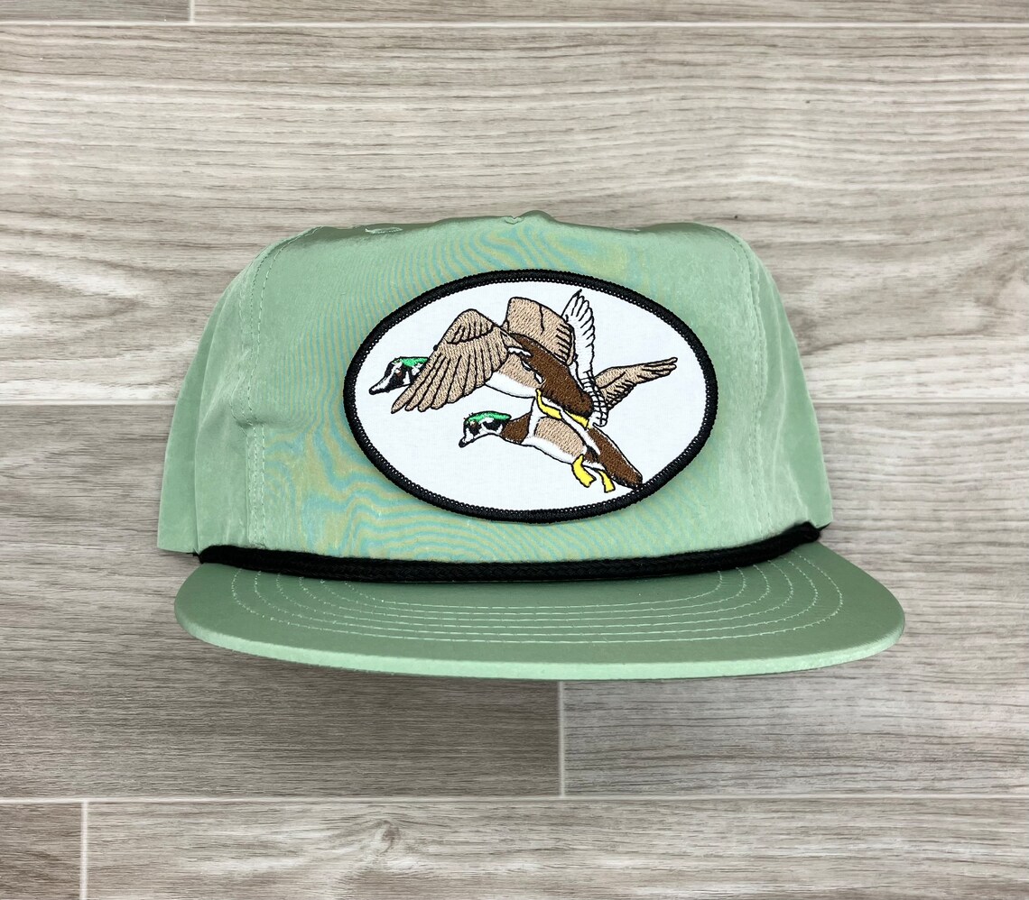 Ducks on Green Retro Poly Rope Hat Etsy