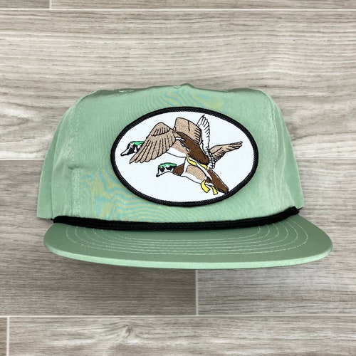 Retro Ducks Unlimited on Green Classic Rope Hat Etsy