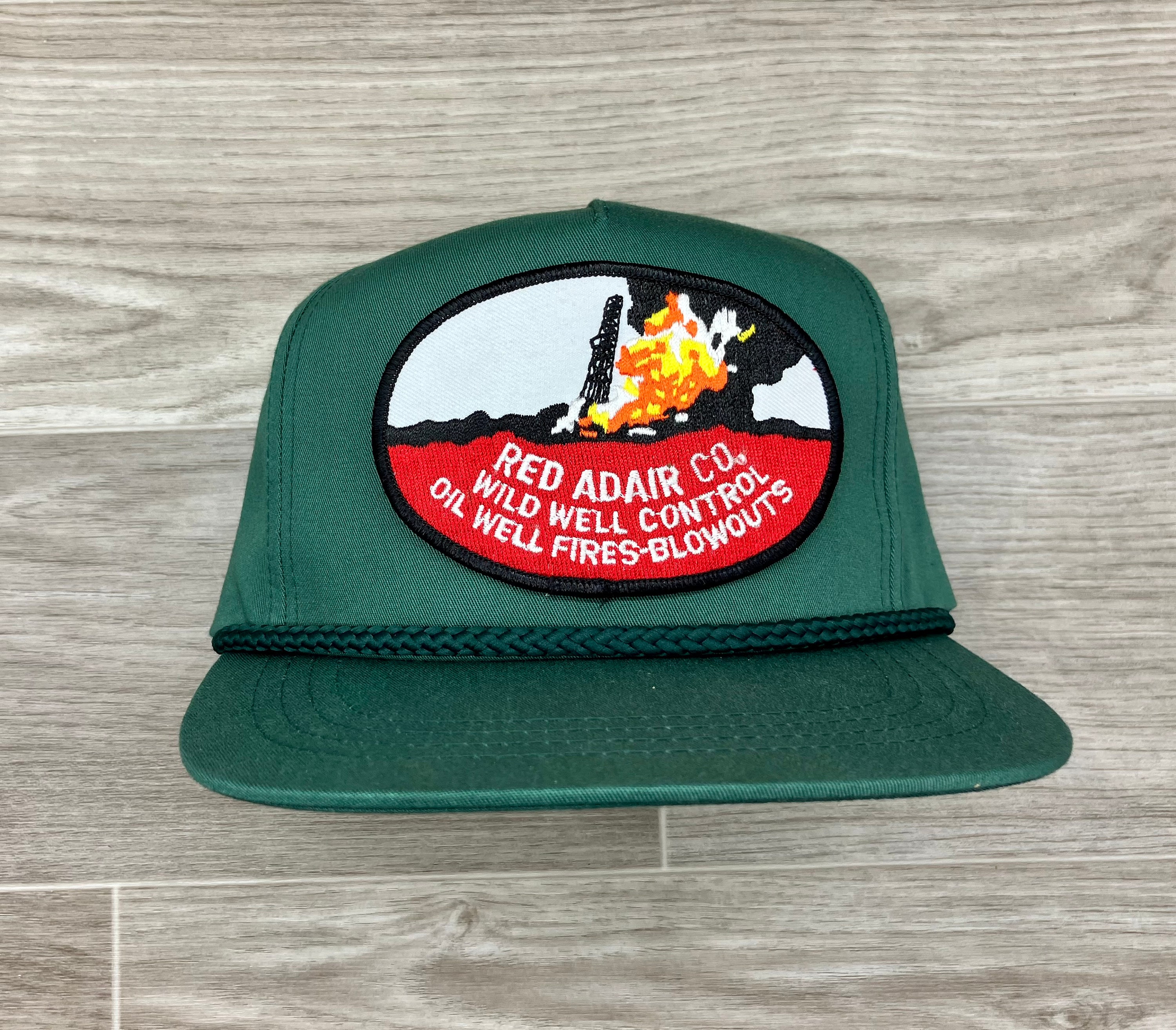 帽子 vintage HAT original Burn processing Vintage Oilfield - Wild Well Control Patch on Green Classic