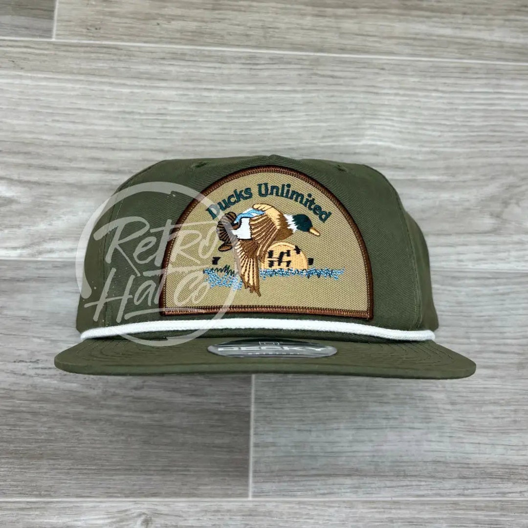 Retro Ducks Unlimited on Olive Retro Hat W/white Rope - Etsy