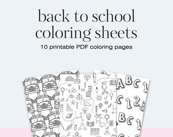10 coloring pages, back to school coloring pages, autumn coloring pages, kids coloring pages
