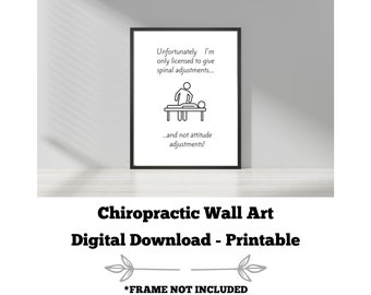 Chiropractic Wall Art - Office Humor - Chiropractor - Attitude Adjustments - Wall Art - Printable - Digital Download