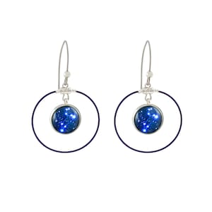 Leo, Constellation Jewelry, Circular Earrings