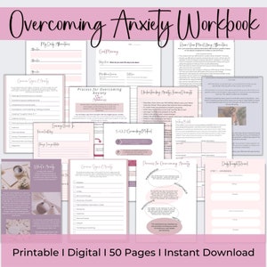 Anxiety Journal Prompts: Therapy Workbook for Processing Emotions (Digital Download)