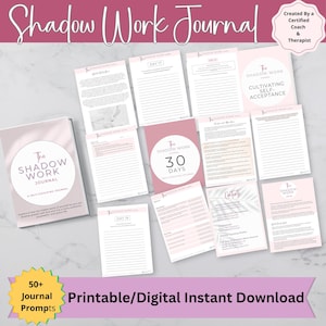Indicaciones del diario de trabajo en la sombra Cuaderno de trabajo de trabajo en la sombra Diario de salud mental Planificador del viaje de curación del niño interior Indicaciones de curación emocional