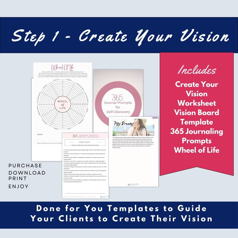 Coaching Worksheet Template Life Coach Worksheet Bundle Canva Template ...
