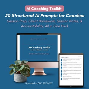 AI Coaching Toolkit with 50 Prompts for ChatGPT/Claude, Coaching Framework, Digital Download