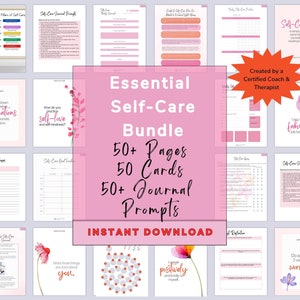 Pacote de planejador de autocuidado, diário de autocuidado, baralho de cartas, diário de gratidão, afirmações positivas, planejador diário