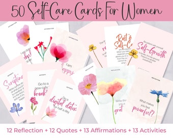 Self-Care Affirmation Cards for Women: Mindfulness Gift (Digital Download)