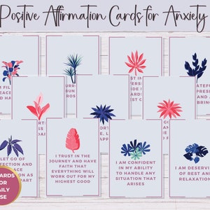Tarjetas de afirmación positiva Tarjetas de afirmación de ansiedad Alivio para la ansiedad Tarjetas de afirmación diaria Tarjetas de alivio de ansiedad para regalo de salud mental