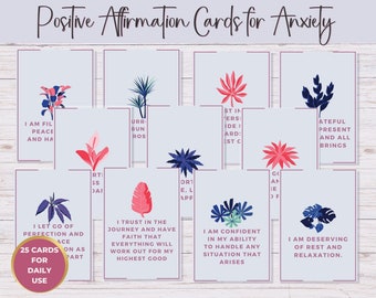 Mental Health Affirmation Deck Cards for Girls Printable | Positive ...