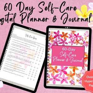 60 Day Self Care Planner Self-Care Digital Planner Journal Digital Self-Esteem Journal Self-Care Daily Planner Weekly Tracker Monthly