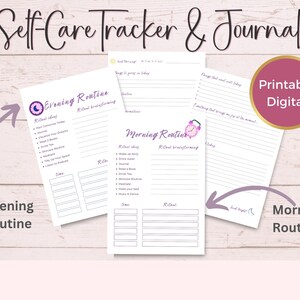 Self Care Tracker Self-Care Planner Wellness Journal Self-Care Journal Mental Health Resources Daily Digital Planner  Self-Care Worksheets