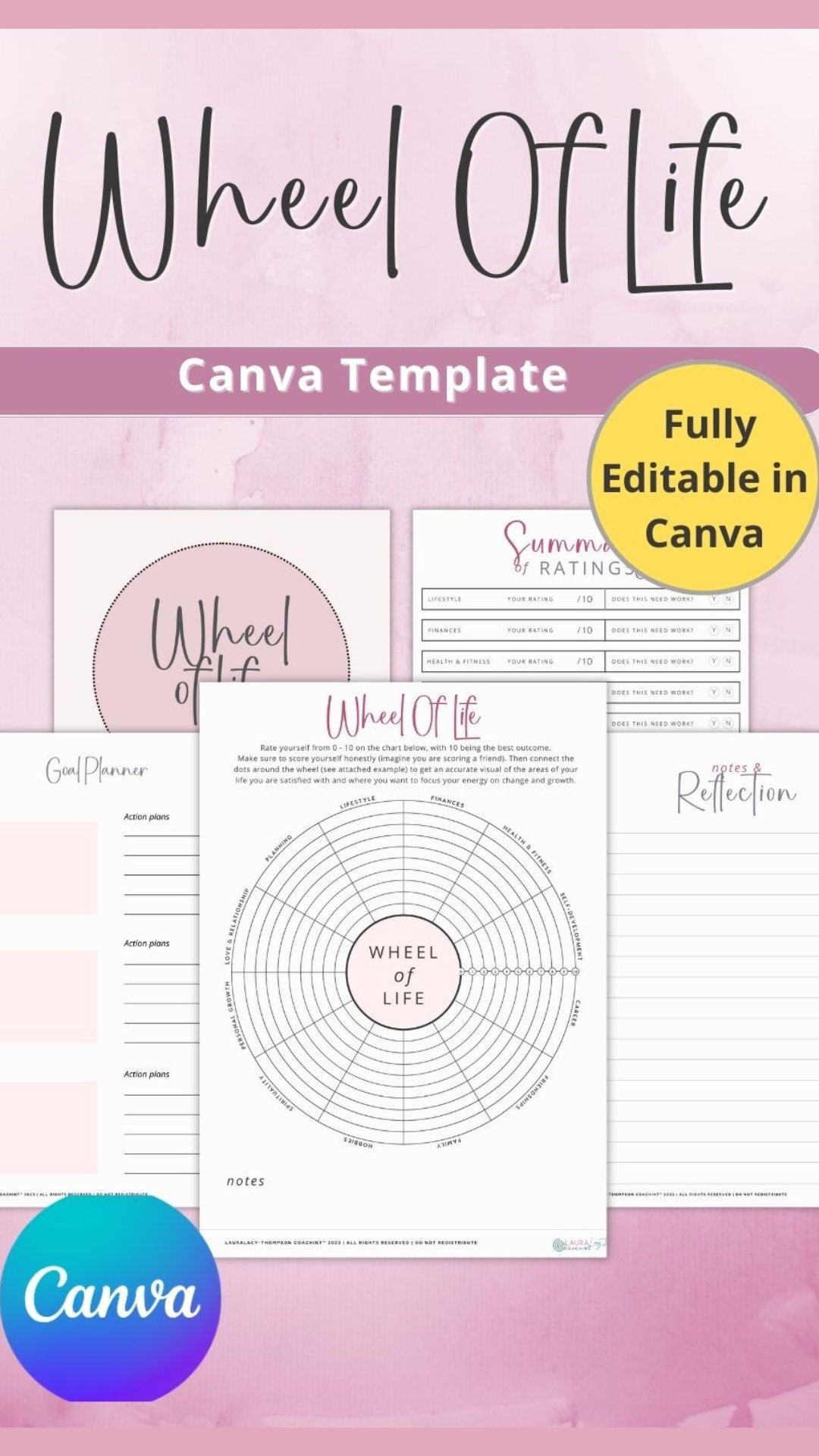 Wheel of Life Balance Wheel Worksheets Printable Wheel of Life Coaching ...