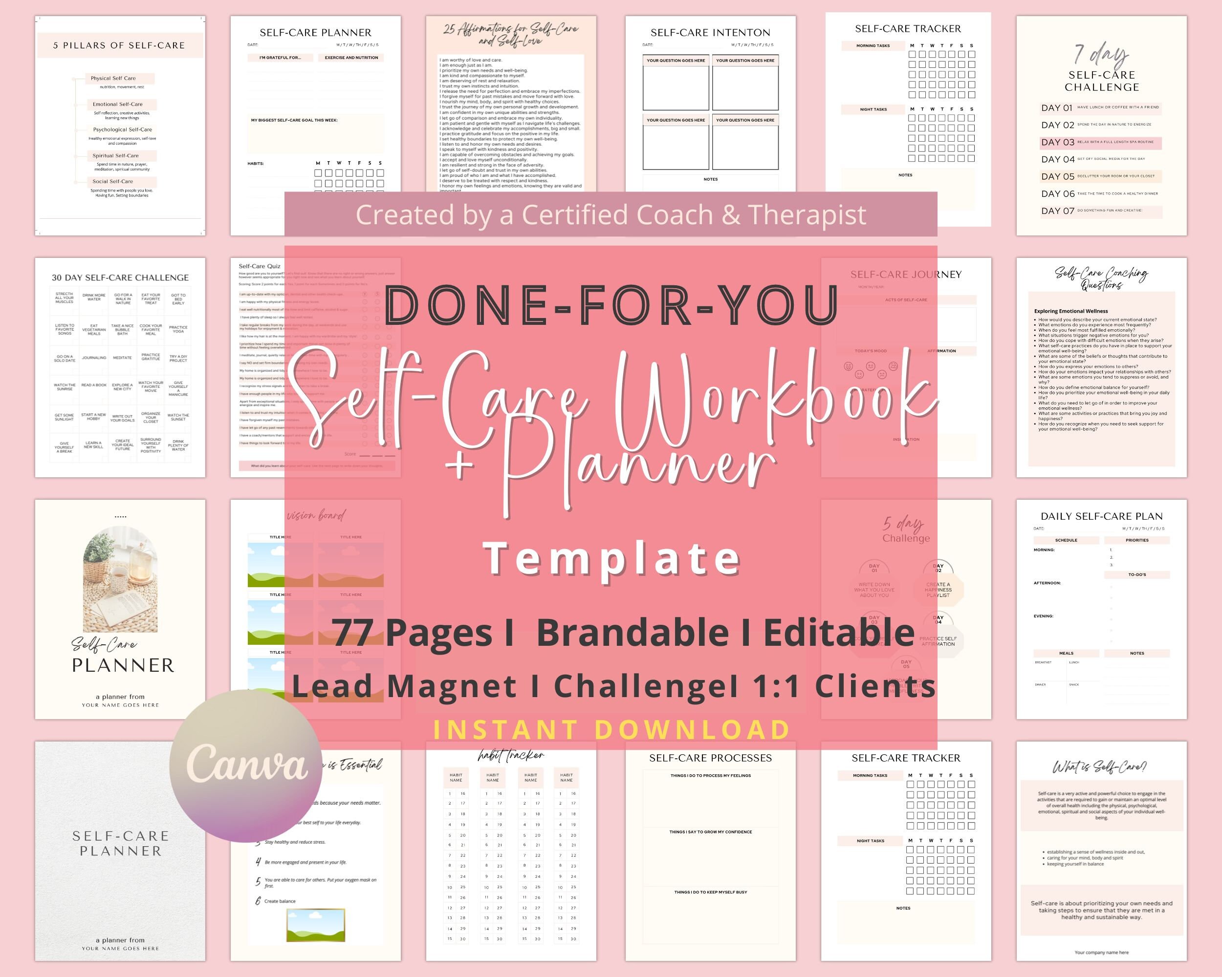 Self-care Planner Canva Template Self Care Journal Coach - Etsy