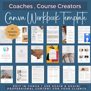 Life Coaching Workbook Canva Template Coaching Toolkit Ebook Lead Magnet Template Canva Workbook Coaching Course