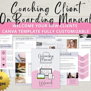 New Client Onboarding Template Onboarding A New Client Manual Canva Template For Life Coach Client Welcome Packet