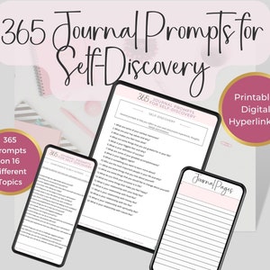 365 Journal Prompts for Self-Discovery Daily Journal Prompts Mental Health Journaling Prompts Therapy Self-Reflection Guided Journal Pdf