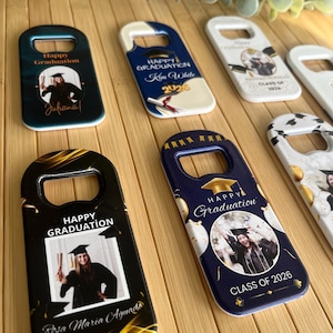 Personalized Graduation Magnet, Class of 2025 Gift, Custom Grad Favor, Gold-Black Themed Gifts image 13