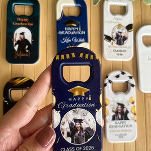 Personalized Graduation Magnet, Class of 2025 Gift, Custom Grad Favor, Gold-Black Themed Gifts image 9