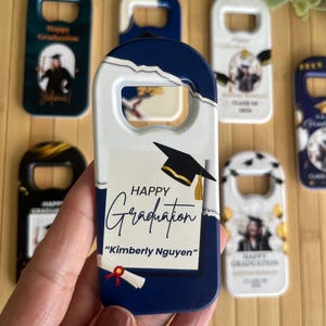 Personalized Graduation Magnet, Class of 2025 Gift, Custom Grad Favor, Gold-Black Themed Gifts image 11
