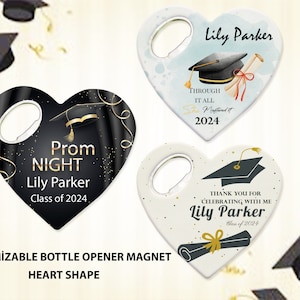 Personalisiertes Abschlussgeschenk, Graduierungsgeschenk, Graduierungsandenken, graduiertes Geschenk, Abschlussgeschenk, Klasse von 2024 Geschenk, Flaschenöffner-Magnet