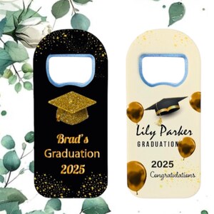 Imán de graduación personalizado, regalo de la generación 2025, recuerdo de graduación personalizado, regalos con temática dorada y negra