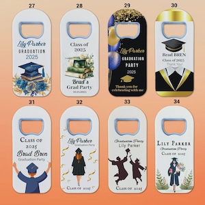 Personalized Graduation Magnet, Class of 2025 Gift, Custom Grad Favor, Gold-Black Themed Gifts image 5
