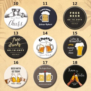 Custom Wedding Favor Bottle Opener Magnets: Love Is Brewing