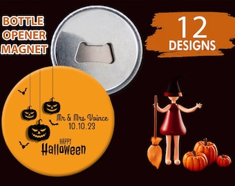 Personalized Halloween Bottle Opener Magnet: Bulk Party Favors