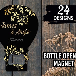 20 Pcs, Custom Gold Themed Birthday Favors, Party Favors, 60th Golden Years,  Magnetic Bottle Opener, 50th Anniversary Favors,