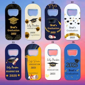 Graduation themed bottle opener magnet, Graduation gifts
