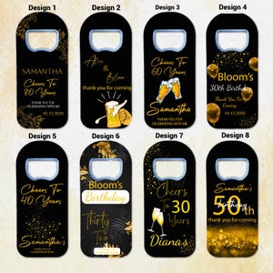 Customizable Birthday Favor For Guests, Wedding Thank You Favor, Personalized Party  Gift, Magnetic Bottle Opener, 40th Birthday Favors,