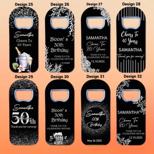 Customizable Birthday Favor For Guests, Wedding Thank You Favor, Personalized Party  Gift, Magnetic Bottle Opener, 40th Birthday Favors,
