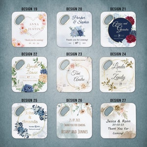 Custom Coaster Bottle Opener Magnet, Personalized Wedding Favor, Fridge Magnet,Thank You Gift