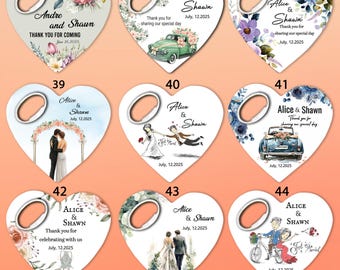 Personalized Wedding Favors, Customized Party Gift for Guests, Thank You Wedding Gift, Bottle Opener Magnet