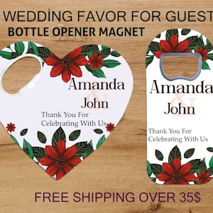 Personalized Bottle Opener Magnet: Wedding & Party Favors
